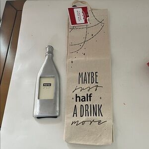 Forte Silver Photo Frame and Canvas Wine Bag